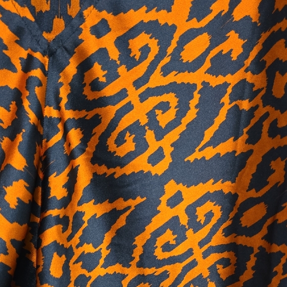 Chico's Rust and Black Abstract Bubble Elastic Waist Blouse With Drop Sleeves 12 - Picture 5 of 9